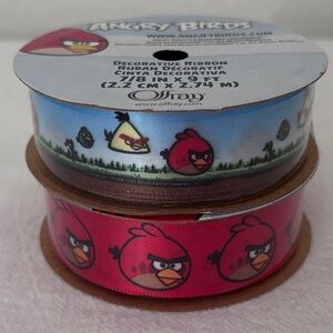Angry Birds Decorative Ribbon 2 rolls NWT